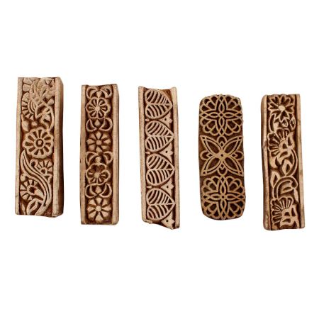 Set of 5 Piece New Mix Wooden Printing Blocks